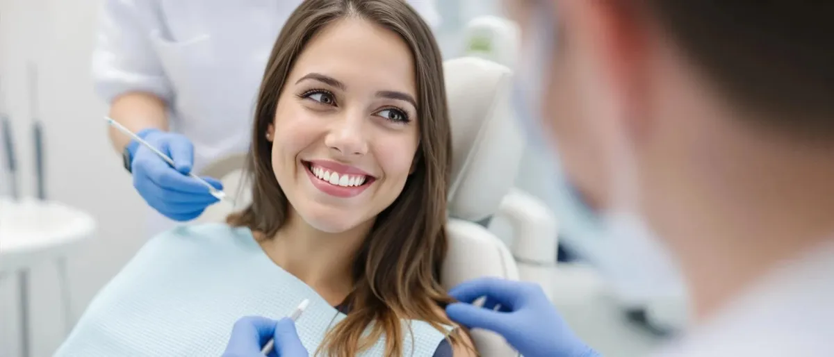 Smiling patient in the dental chair
